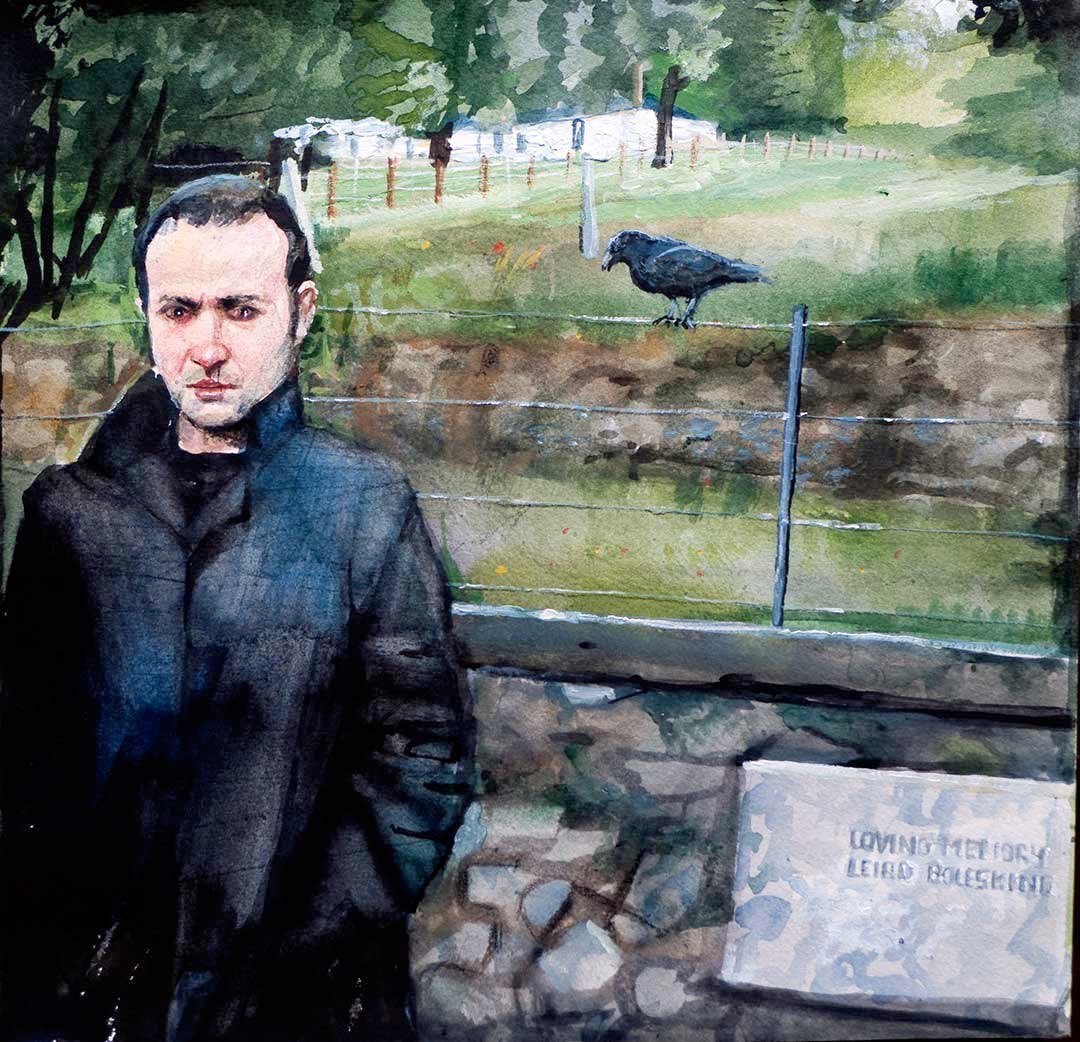 ENRIQUE MARTY, "At Boleskine House," 2008, Watercolor on paper, 30 x 30cm. Courtesy of the Artist/Ateneo Art Gallery.