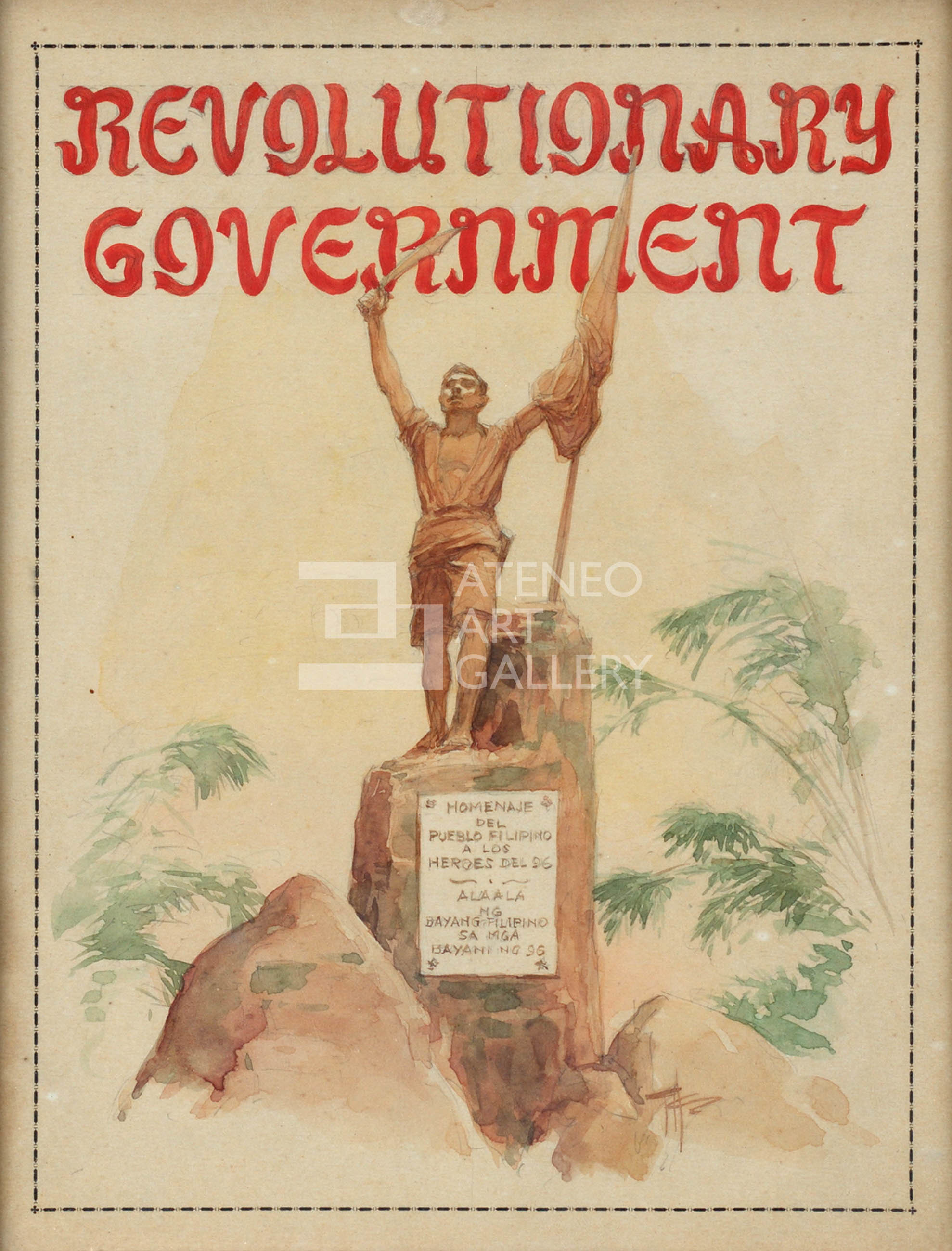 Revolutionary Government Cover For A Stamp Ateneo Art Gallery